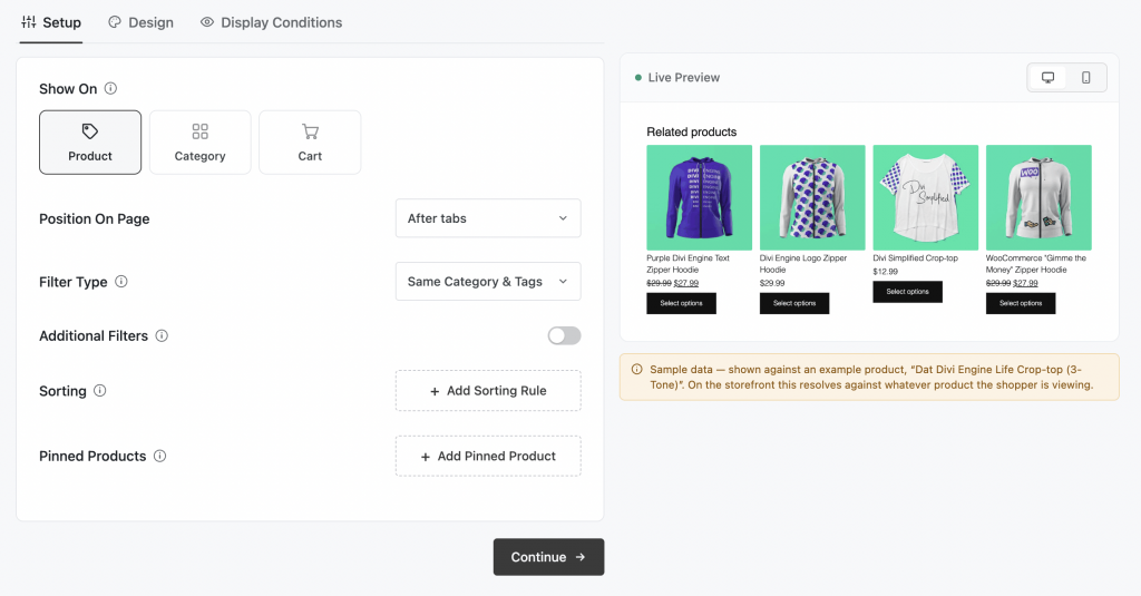 Grid layout and columns per device for WooCommerce product recommendations