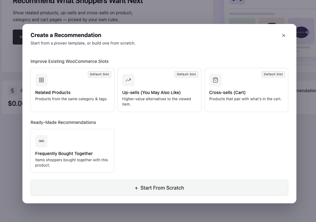 Choosing the Related Products template in ShapedRecommend